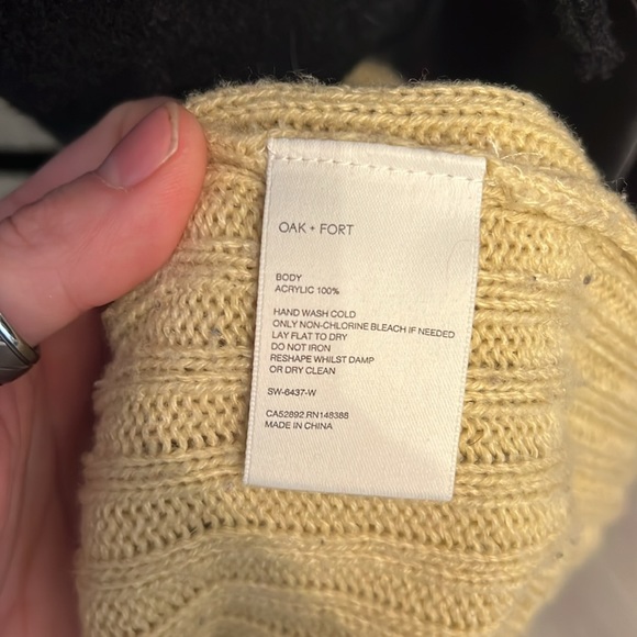 Oak + Fort Cropped scoop neck sweater with cutout back detail - Picture 4 of 4